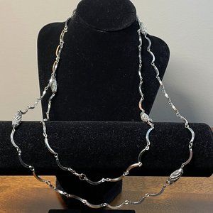 54" Long Metal Quarter Moon Shape Chain w. 6 Metal Elliptical Flares - Unique